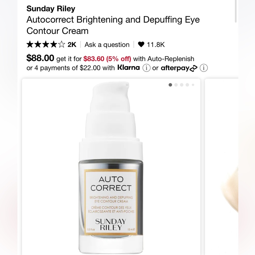 Brand new and sealed Sunday Riley autocorrect